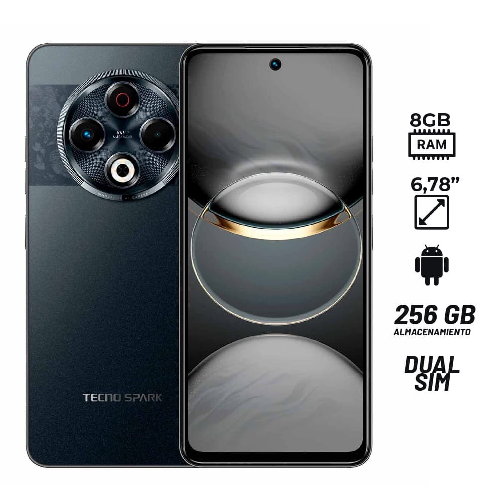 Celular TECNO SPARK 30 KL6 / MKT HELIO G91 / 6.78" / 8GB-256GB