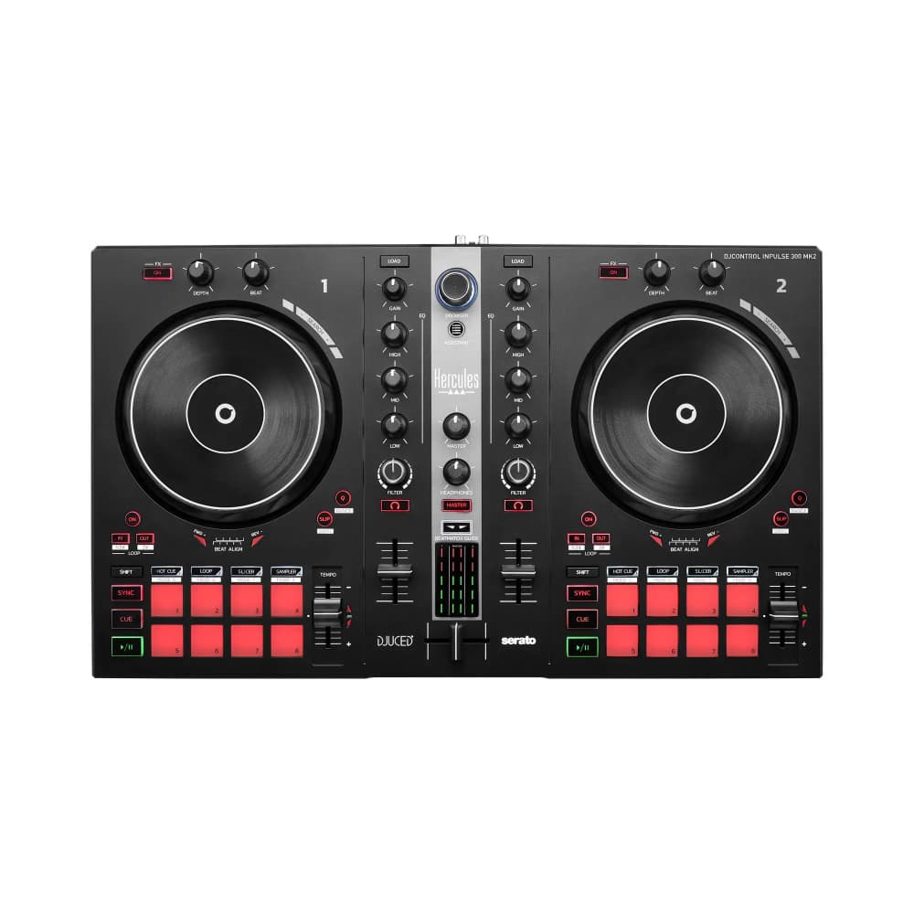 Controlador HERCULES DJC INPULSE 300MK2 / JOC WHEEL TACTIL / 16PADS / BEATMATCH GUIDE