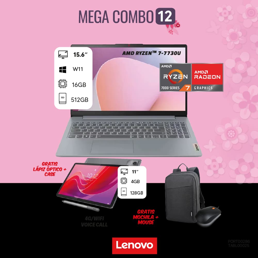 MEGA COMBO 12: PORTATIL LENOVO+TABLET
