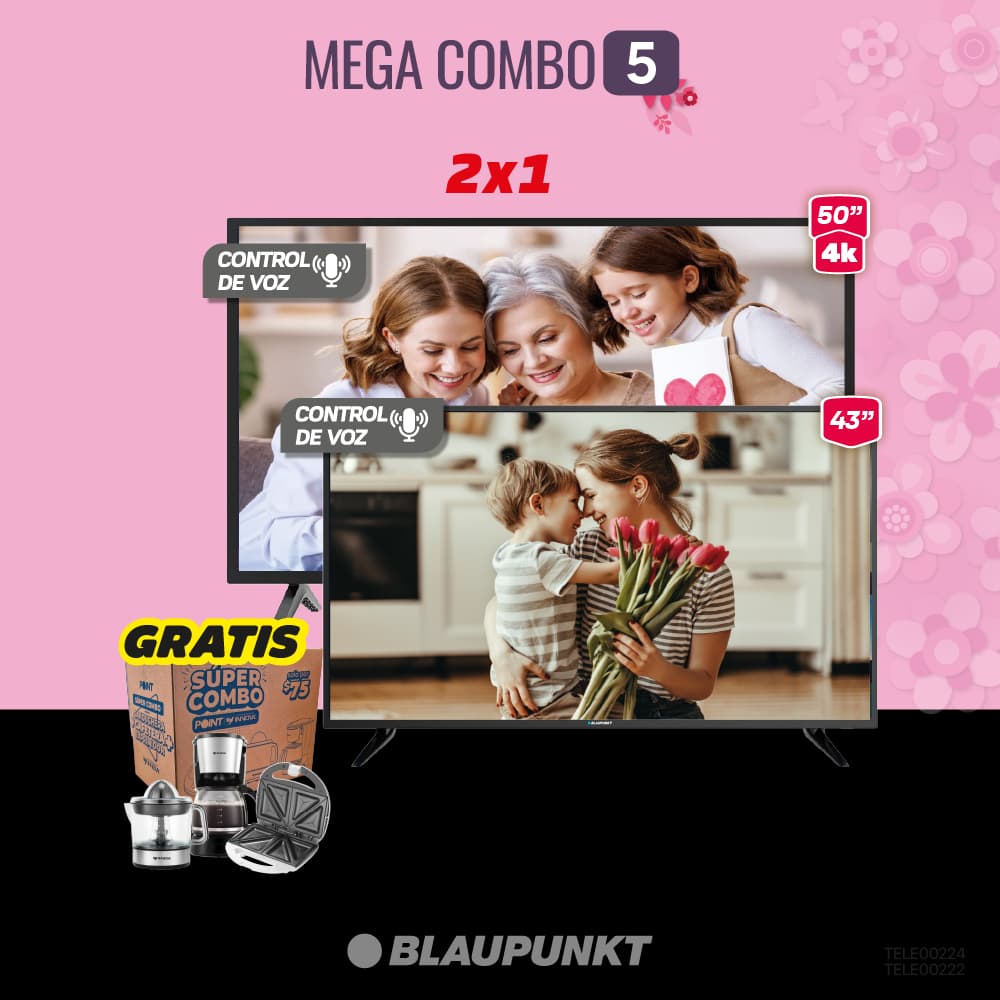 MEGA COMBO 5: TELEVISOR BLAUPUNKT 50"+ 43"