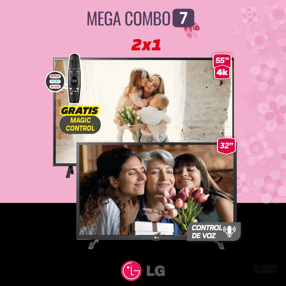 MEGA COMBO 7: TELEVISOR LG 55"+32"