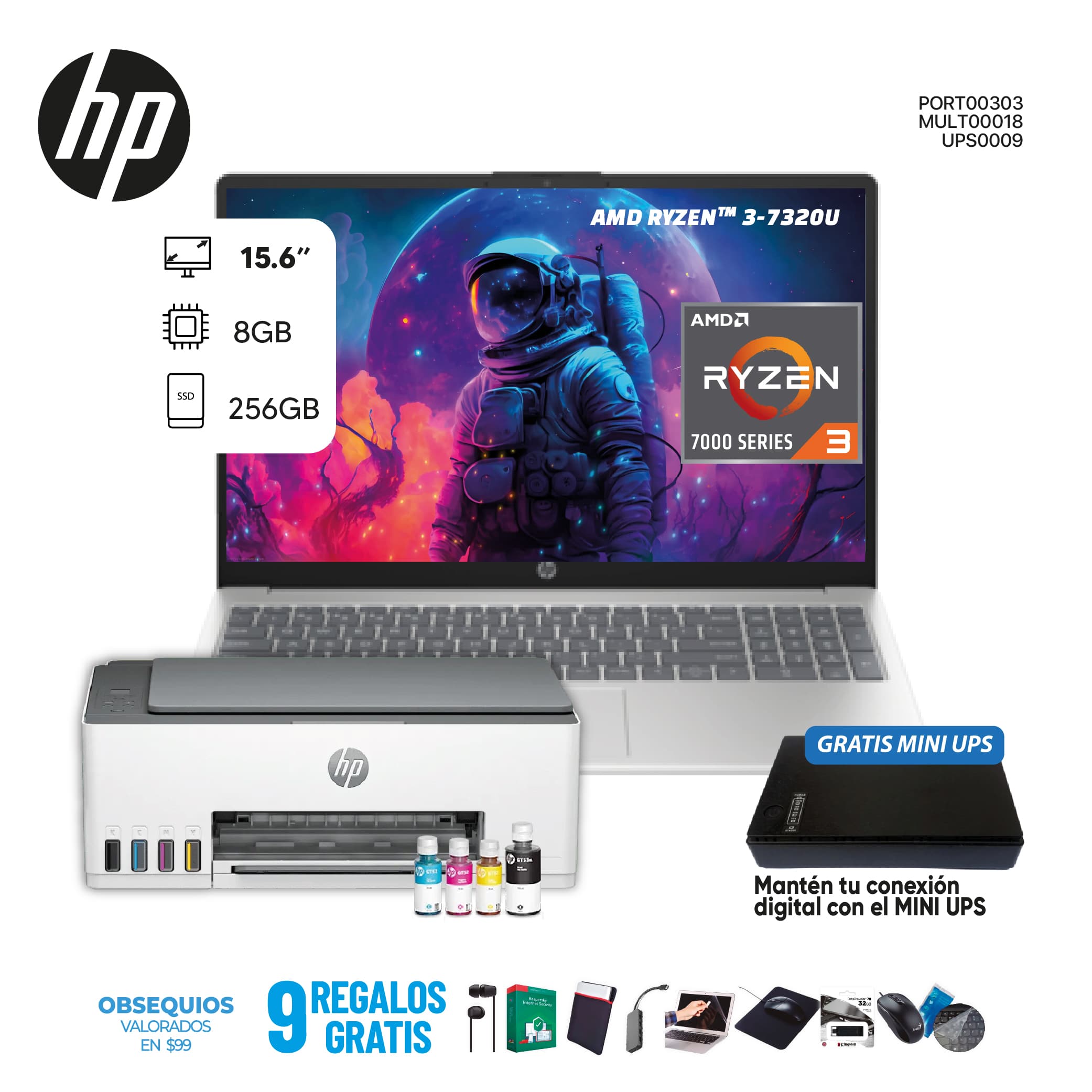 MEGA COMBO 1 : HP PORTATIL 15,6  + IMPRESORA