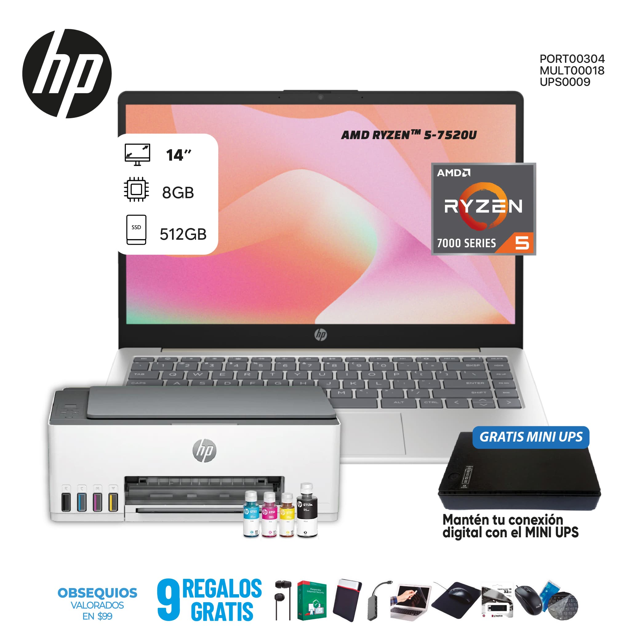 MEGA COMBO 2: HP PORTATIL 14 + IMPRESORA
