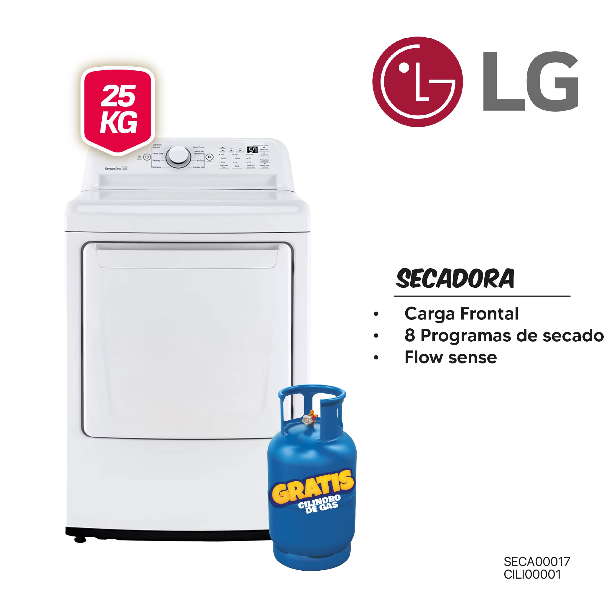 MINI COMBO 2: SECADORA LG +CILINDRO