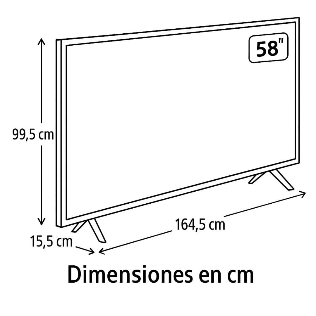 Innova TV INLED58UHDGTVMP Televisor 58" UHD 4K DLED Quad Core | Televisores